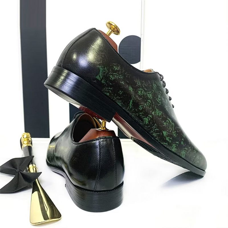 Sapatos Formais Masculinos Genuínos Com Bico Quadrado E Elegantes -  Verde Exército