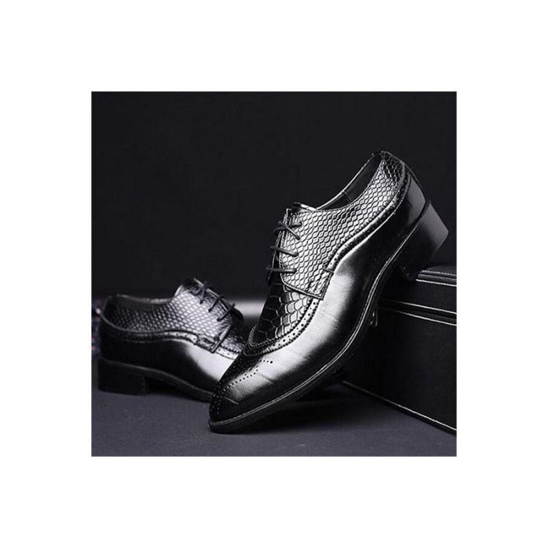 Sapatos Formais Masculinos Jacaré Luxo Rendas Brogue Sociais - Preto