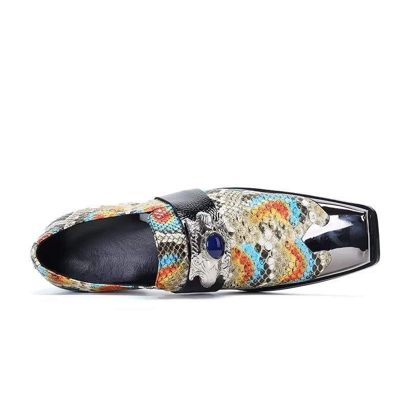 Sapatos Formais Masculinos Lux Exotic-embossed Couro Slip-on Sociais - Exótico