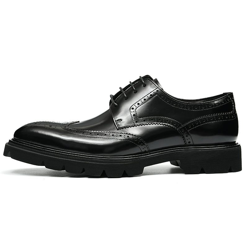 Sapatos Formais Masculinos Luxo Brogue Oxford - Preto