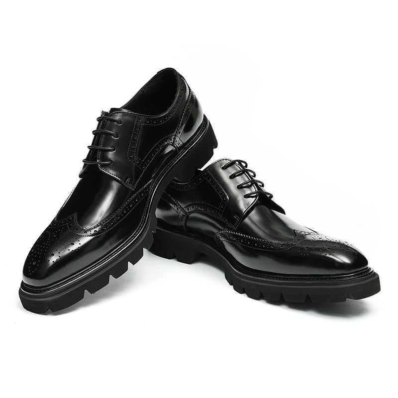 Sapatos Formais Masculinos Luxo Brogue Oxford - Preto