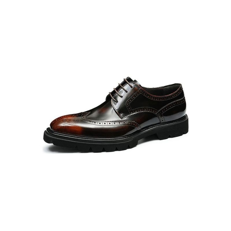 Sapatos Formais Masculinos Luxo Brogue Oxford - Café