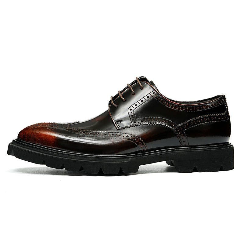 Sapatos Formais Masculinos Luxo Brogue Oxford - Café