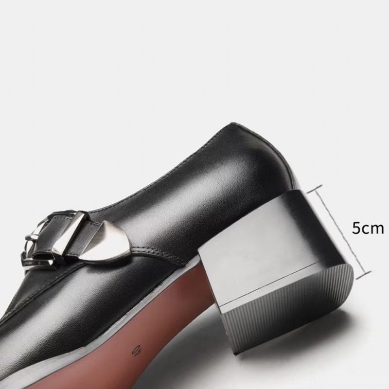 Sapatos Formais Masculinos Luxo Com Bico Fino Monkstrap - Preto