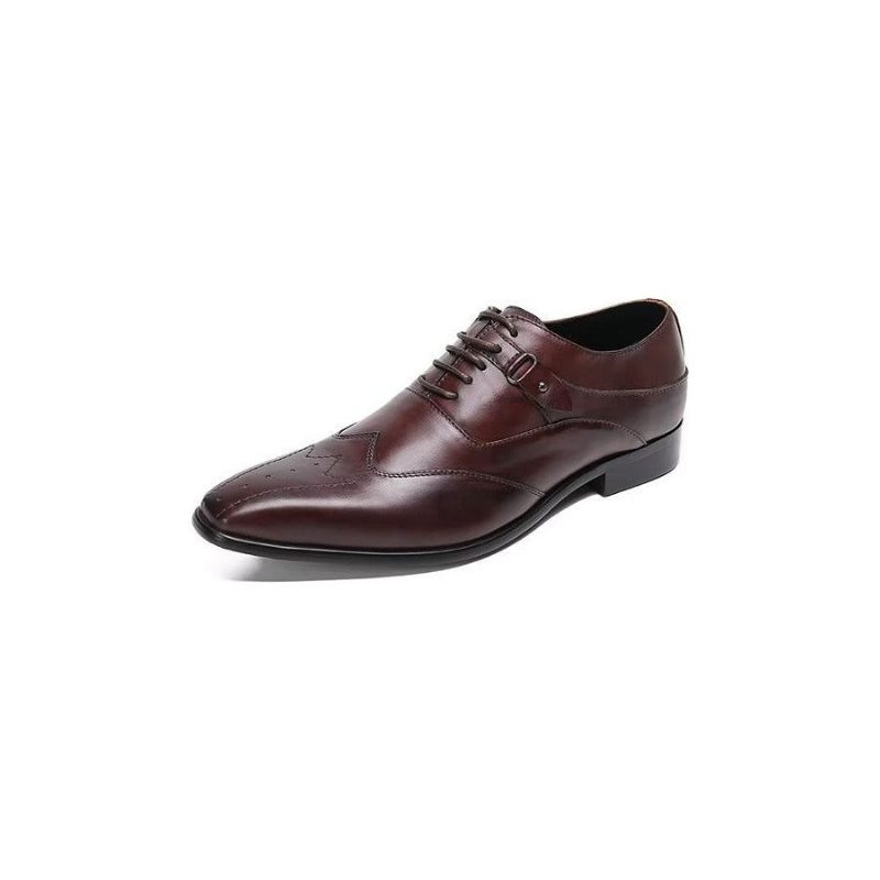 Sapatos Formais Masculinos Luxo Com Bico Quadrado Oxford