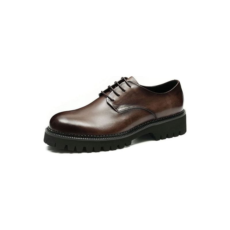 Sapatos Formais Masculinos Luxo Com Cordões Brogue Oxford - Café