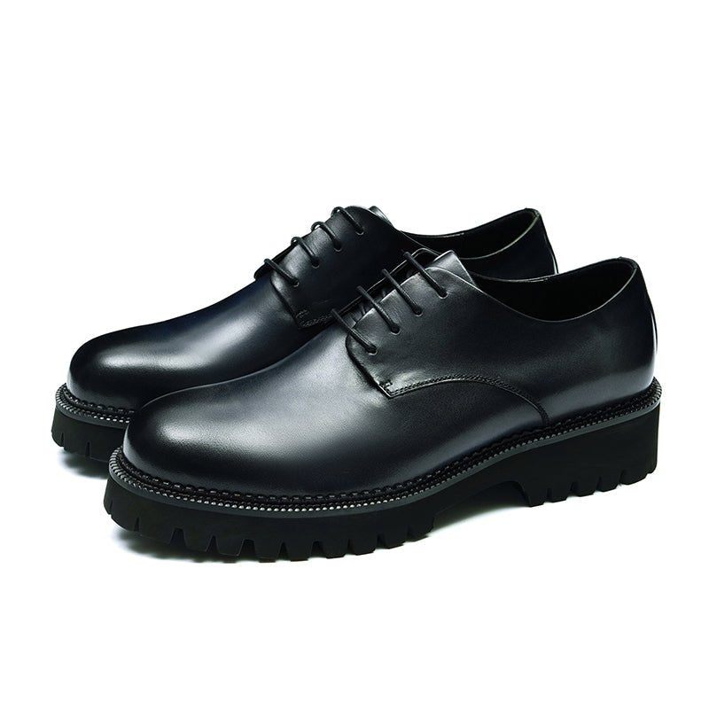 Sapatos Formais Masculinos Luxo Com Cordões Brogue Oxford - Preto