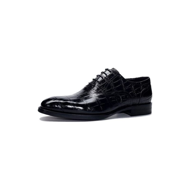 Sapatos Formais Masculinos Luxo Com Padrão Crocodilo Oxford