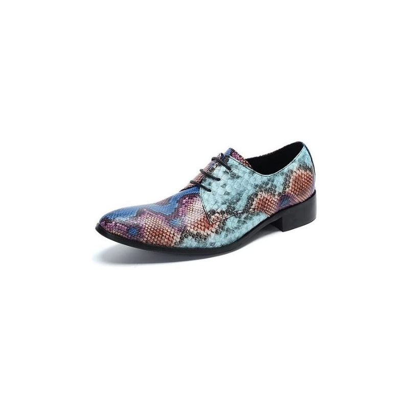 Sapatos Formais Masculinos Luxo Com Padrão Exótico Smart Derby