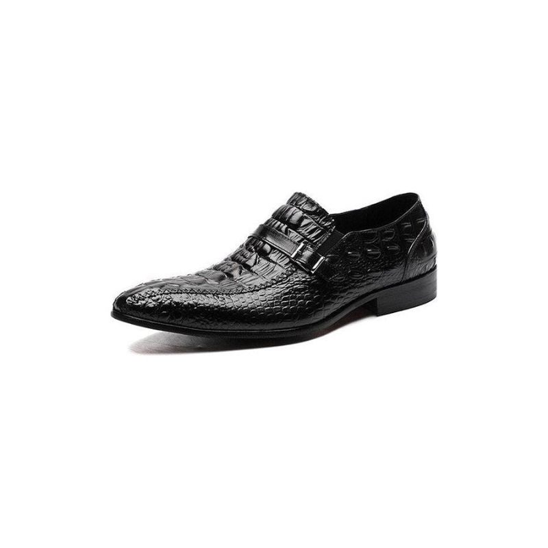 Sapatos Formais Masculinos Luxo Couro Crocodilo Fivela Cinta Oxford Sociais