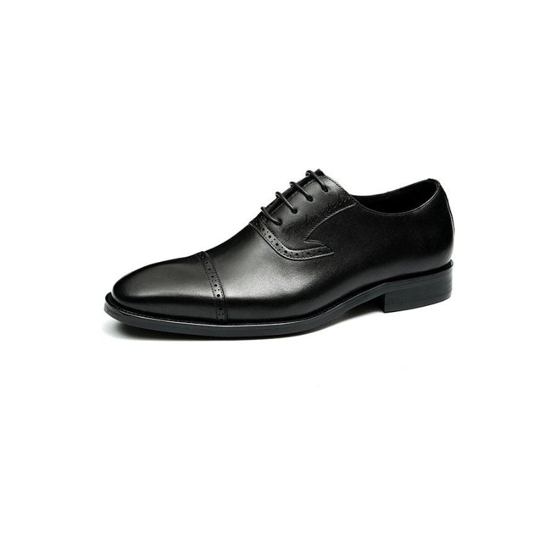 Sapatos Formais Masculinos Luxo Couro Exótico Apontou Toe Oxford Sociais - Preto