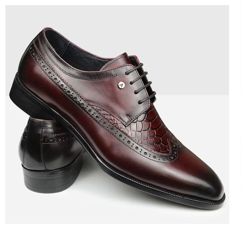 Sapatos Formais Masculinos Luxo Croccarve Sociais Bico Fino - Vermelho