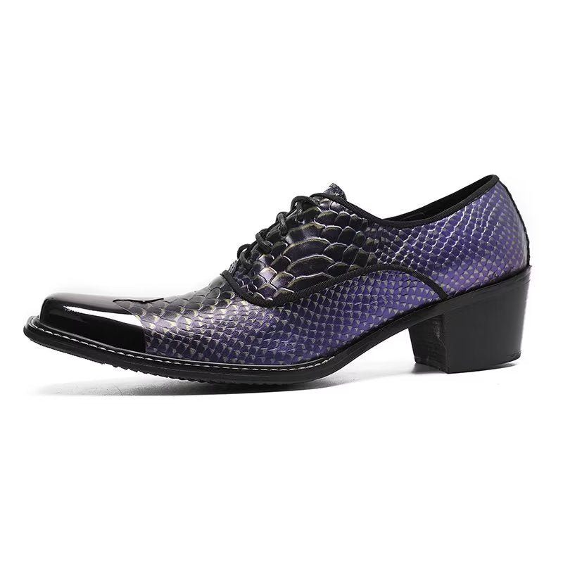 Sapatos Formais Masculinos Luxo Croctex Couro Genuíno Sociais Oxford - Roxo