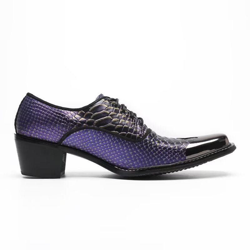 Sapatos Formais Masculinos Luxo Croctex Couro Genuíno Sociais Oxford - Roxo