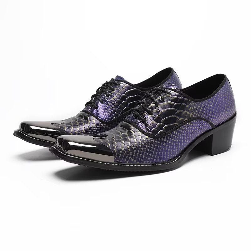 Sapatos Formais Masculinos Luxo Croctex Couro Genuíno Sociais Oxford - Roxo