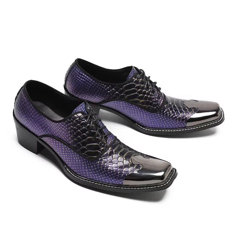 Sapatos Formais Masculinos Luxo Croctex Couro Genuíno Sociais Oxford - Roxo