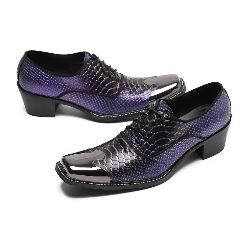 Sapatos Formais Masculinos Luxo Croctex Couro Genuíno Sociais Oxford - Roxo