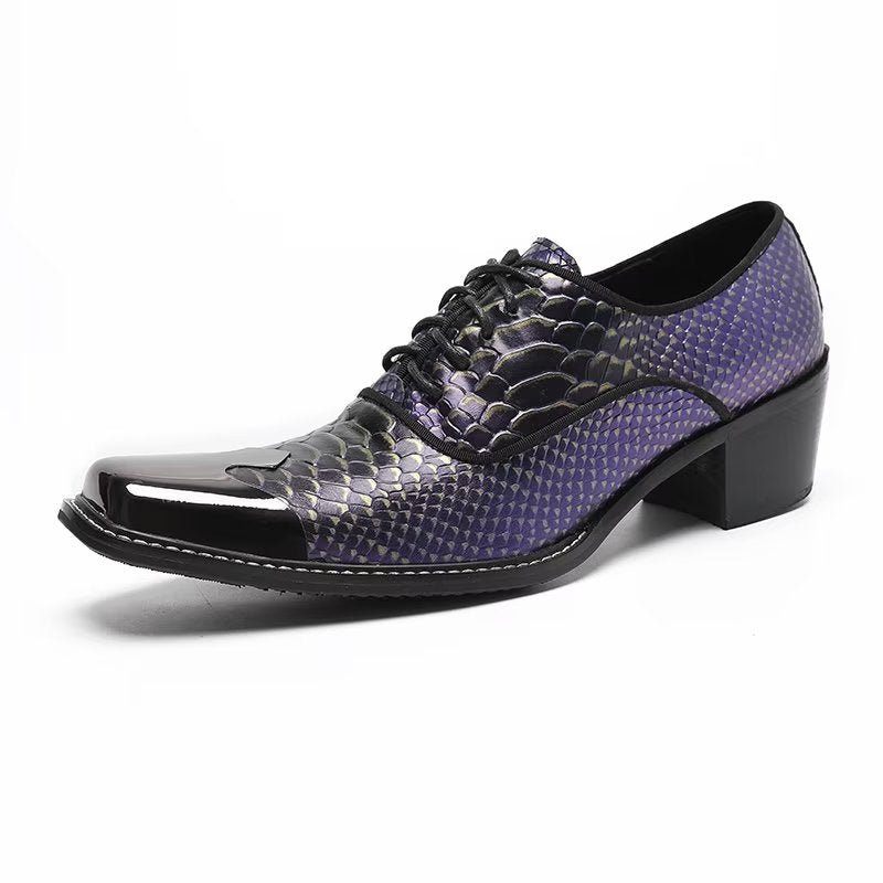 Sapatos Formais Masculinos Luxo Croctex Couro Genuíno Sociais Oxford - Roxo