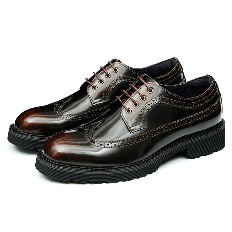 Sapatos Formais Masculinos Luxo Oxford Brogue - Café