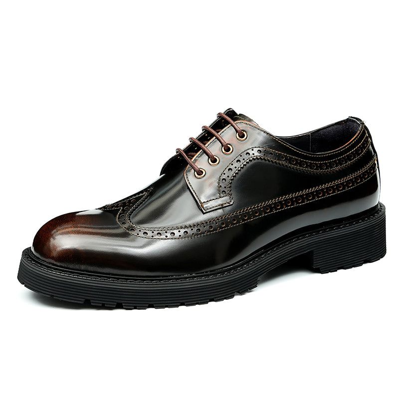 Sapatos Formais Masculinos Luxo Oxford Brogue - Café