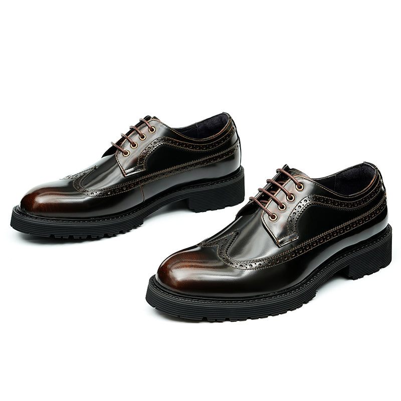 Sapatos Formais Masculinos Luxo Oxford Brogue - Café