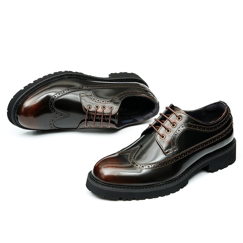 Sapatos Formais Masculinos Luxo Oxford Brogue - Café