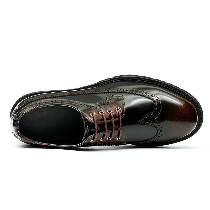 Sapatos Formais Masculinos Luxo Oxford Brogue - Café