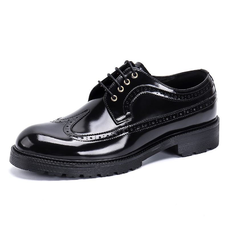 Sapatos Formais Masculinos Luxo Oxford Brogue - Preto