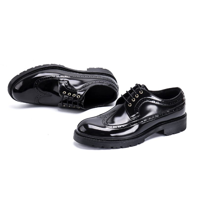 Sapatos Formais Masculinos Luxo Oxford Brogue - Preto