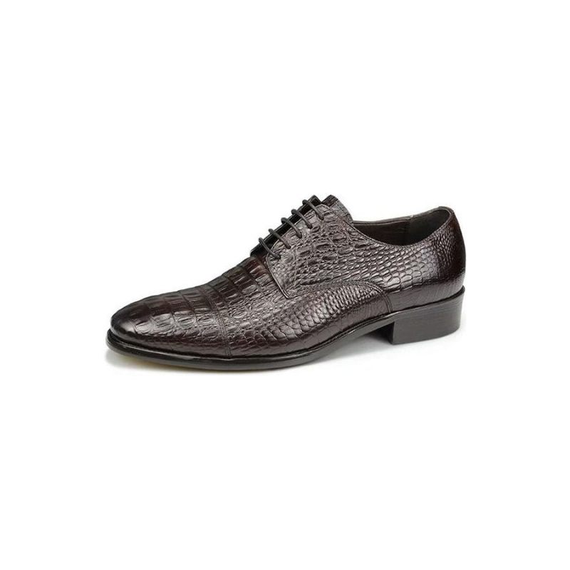 Sapatos Formais Masculinos Luxuosos Opulentos Brogue Couro Crocodilo