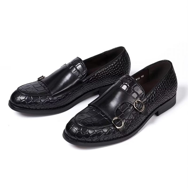 Sapatos Formais Masculinos Mocassins Slip-on Elegância Refinada - Preto