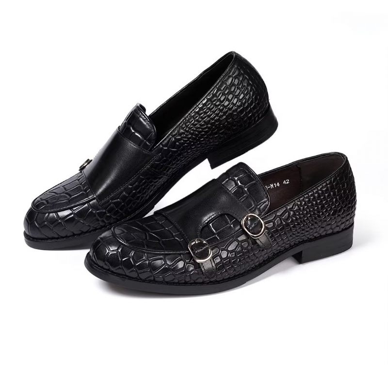 Sapatos Formais Masculinos Mocassins Slip-on Elegância Refinada - Preto