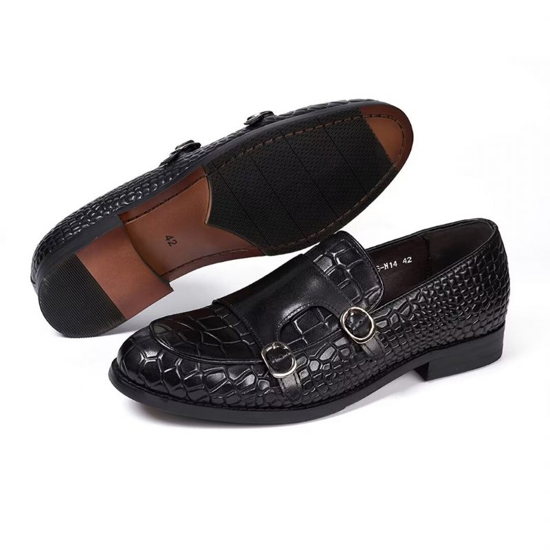 Sapatos Formais Masculinos Mocassins Slip-on Elegância Refinada - Preto