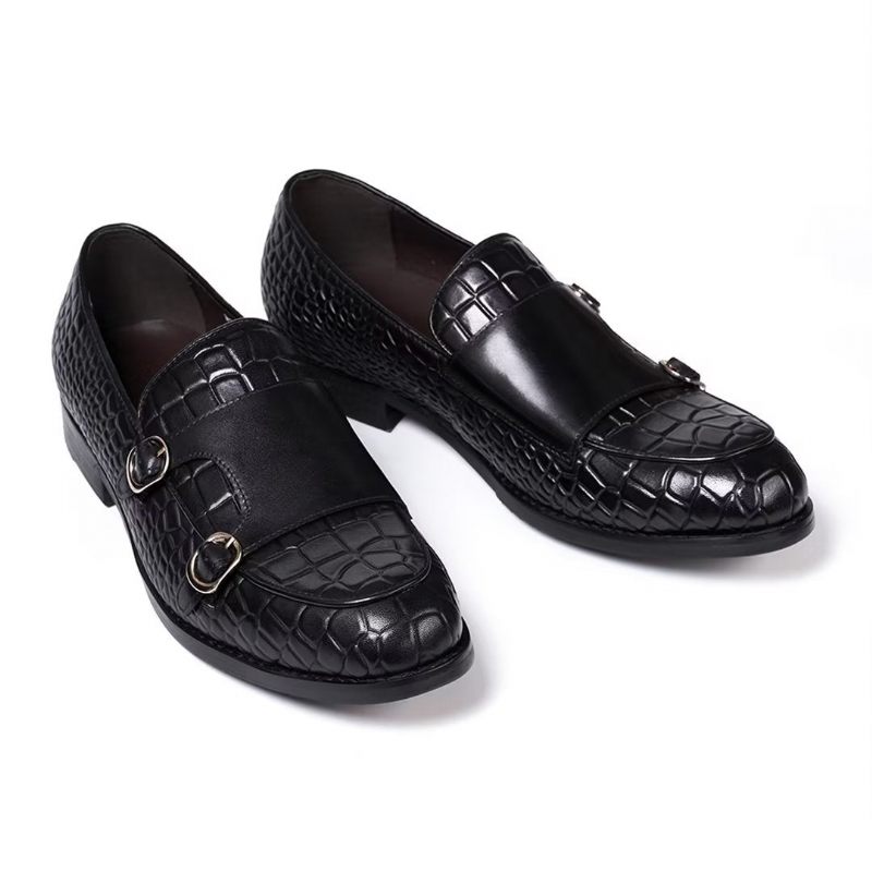 Sapatos Formais Masculinos Mocassins Slip-on Elegância Refinada - Preto