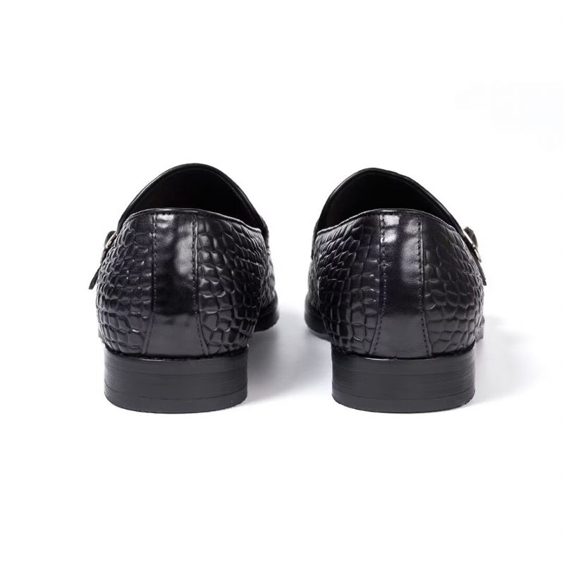 Sapatos Formais Masculinos Mocassins Slip-on Elegância Refinada - Preto