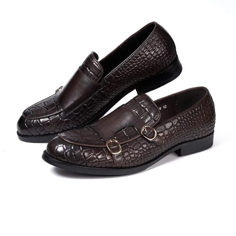 Sapatos Formais Masculinos Mocassins Slip-on Elegância Refinada - Café