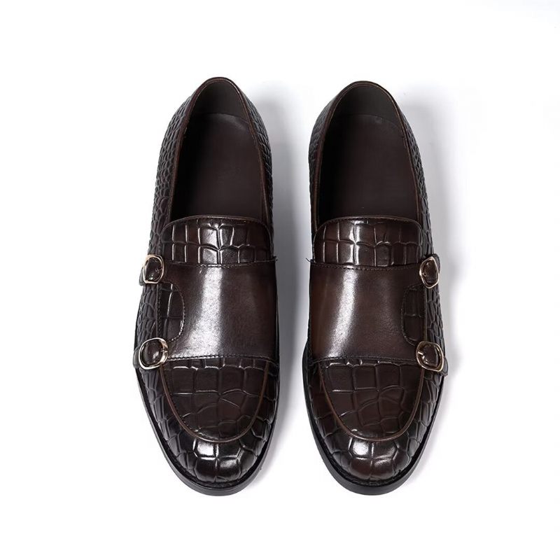 Sapatos Formais Masculinos Mocassins Slip-on Elegância Refinada - Café