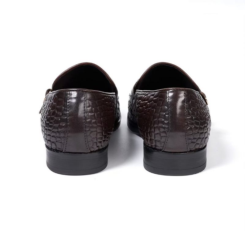 Sapatos Formais Masculinos Mocassins Slip-on Elegância Refinada - Café