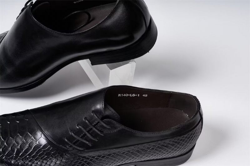 Sapatos Formais Masculinos Modernos Calçados Couro Profissional - Preto