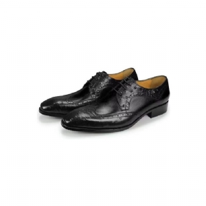 Sapatos Formais Masculinos Modernos Casamento Couro Brogue Sob Medida