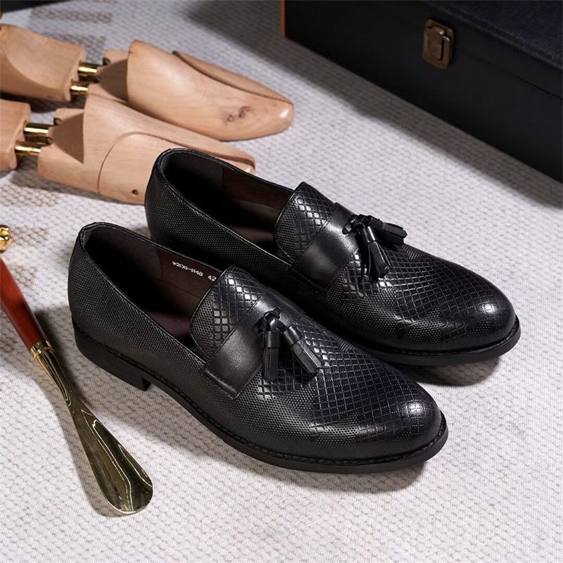 Sapatos Formais Masculinos Modernos Couro Elite Essentials - Preto