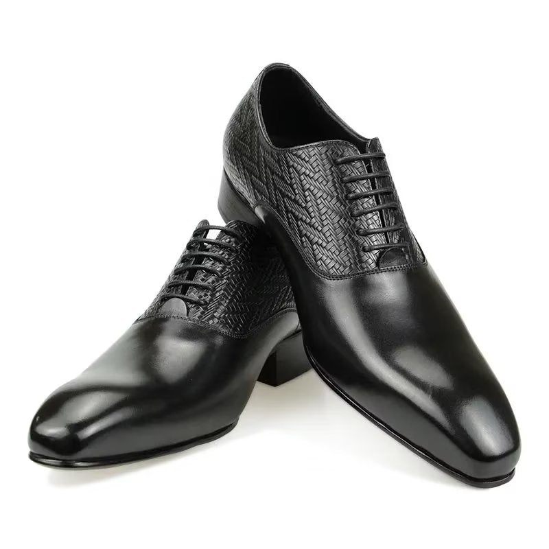 Sapatos Formais Masculinos Modish Brogue Nupcial Oxford Couro - Preto