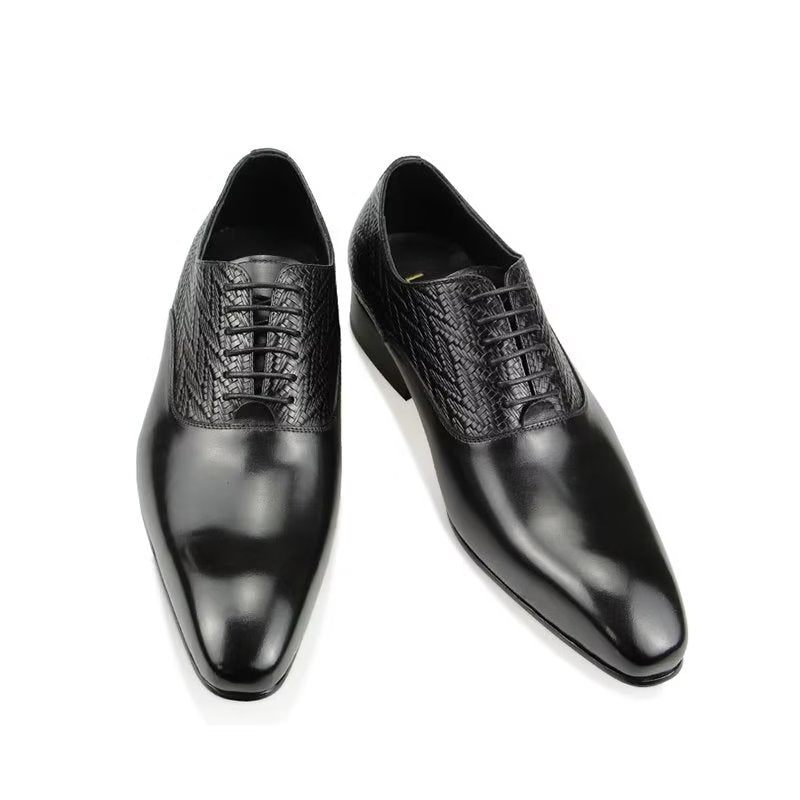 Sapatos Formais Masculinos Modish Brogue Nupcial Oxford Couro - Preto