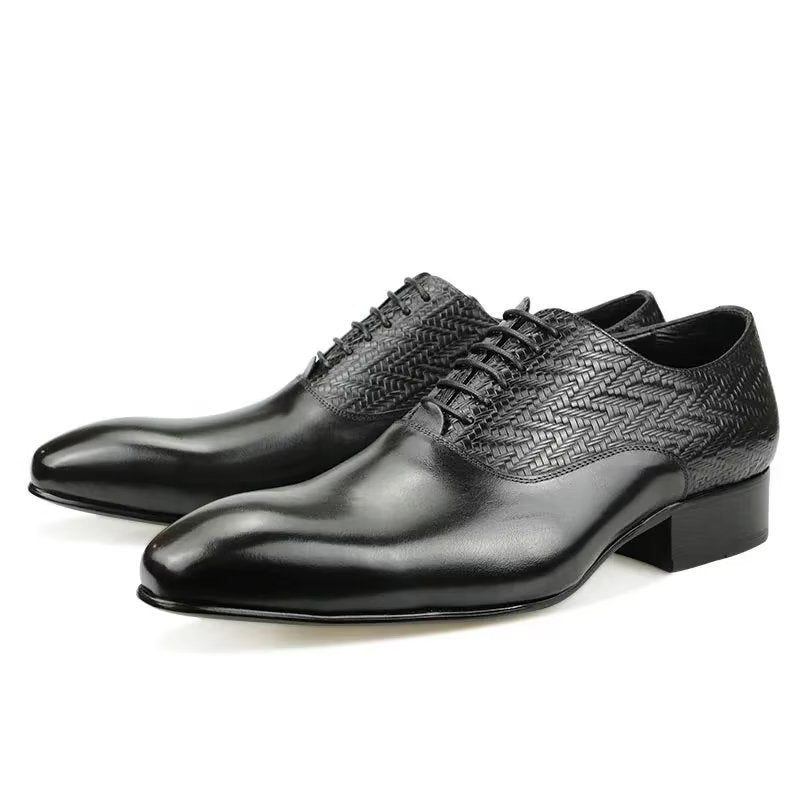 Sapatos Formais Masculinos Modish Brogue Nupcial Oxford Couro - Preto