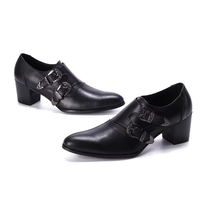 Sapatos Formais Masculinos Monkstrap Sociais - Preto