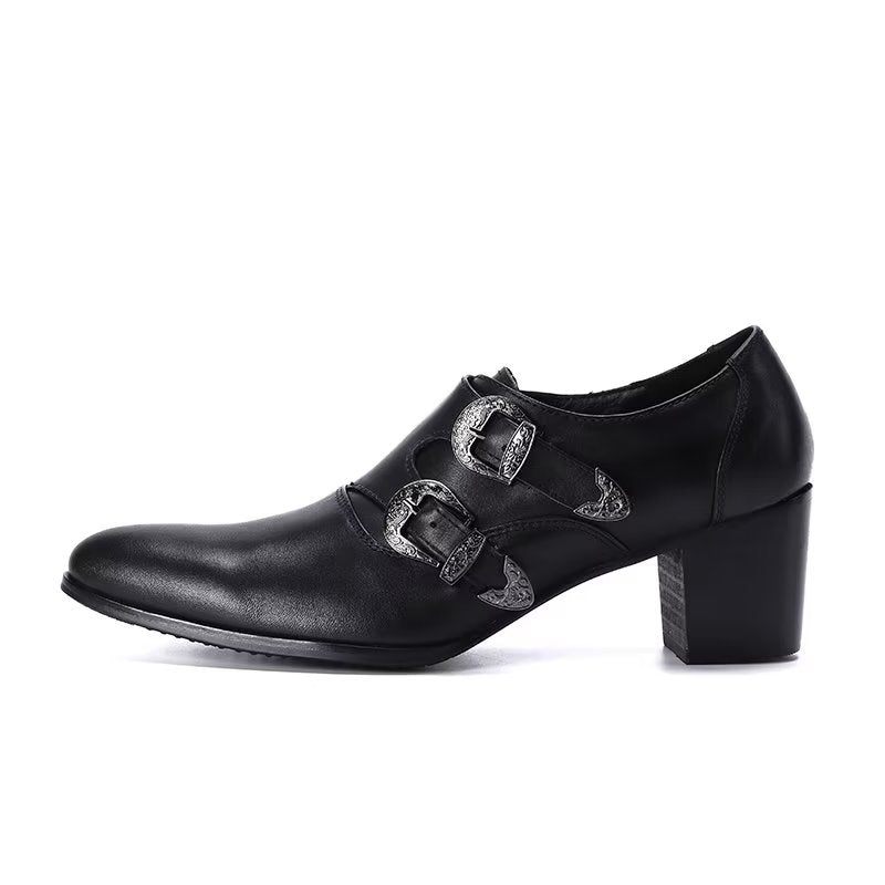 Sapatos Formais Masculinos Monkstrap Sociais - Preto