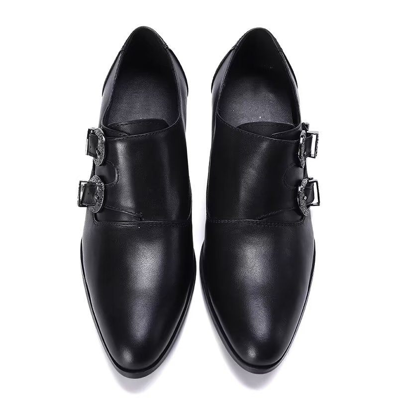 Sapatos Formais Masculinos Monkstrap Sociais - Preto