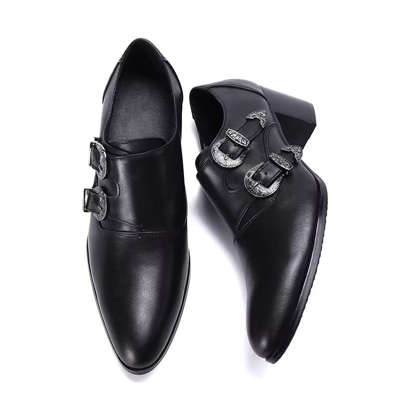 Sapatos Formais Masculinos Monkstrap Sociais - Preto