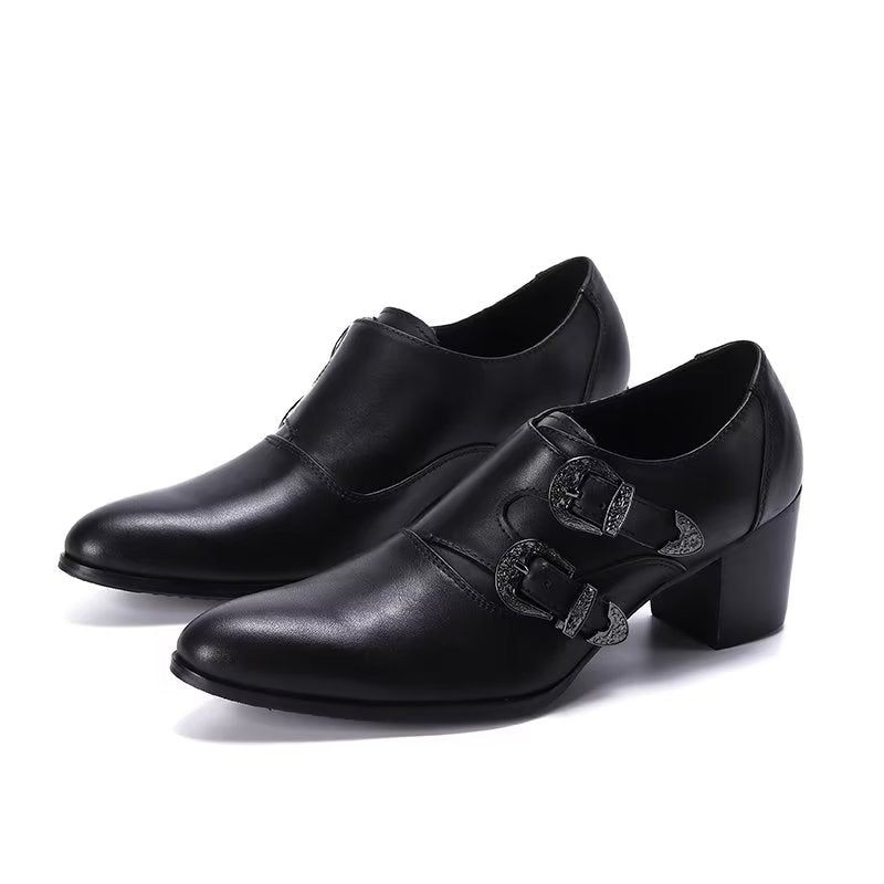 Sapatos Formais Masculinos Monkstrap Sociais - Preto