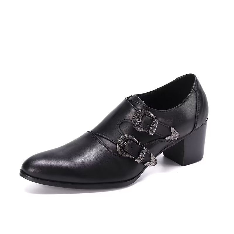 Sapatos Formais Masculinos Monkstrap Sociais - Preto